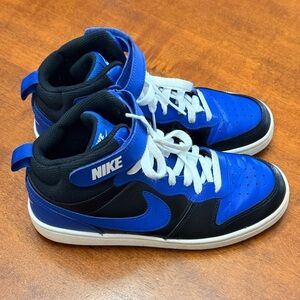 Nike Court Borough Mid 2 GS Black Game Royal Blue  Shoe Size 5.5 Y